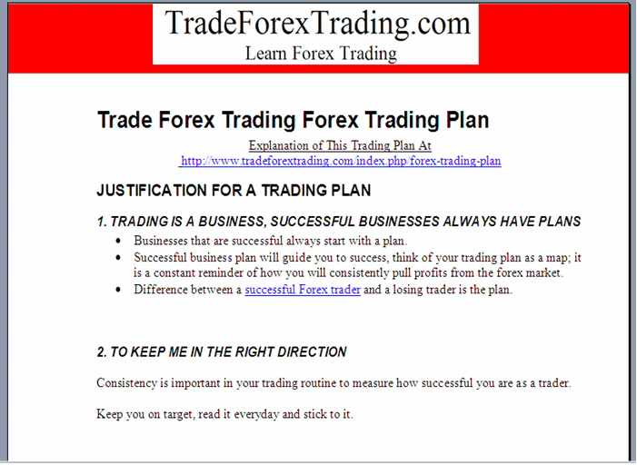 Forex trading plan doc