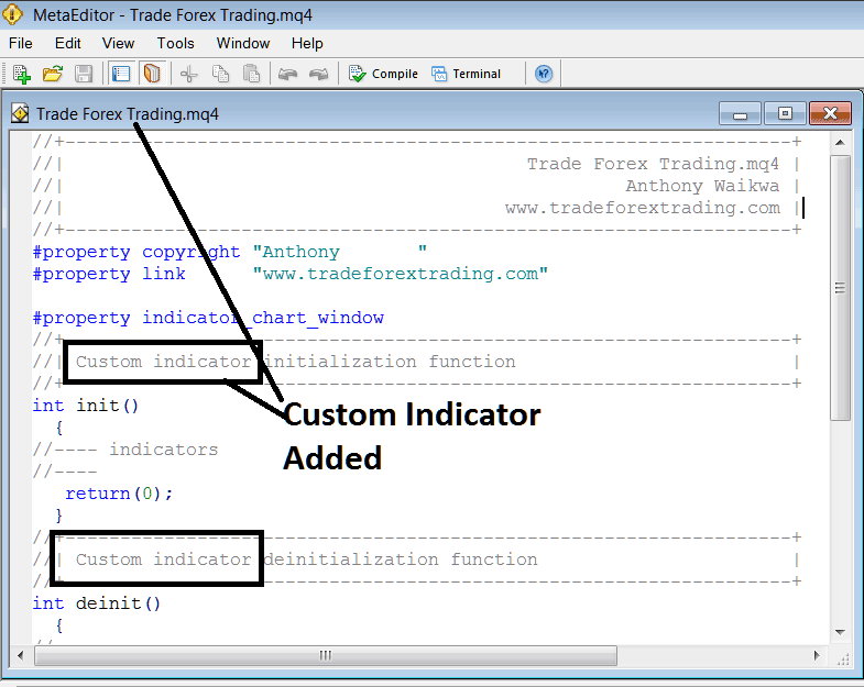Adding Forex Custom Indicator on MT4 MetaEditor Programming Environment - Programming MetaTrader 4 MetaEditor Tutorial: Adding MetaTrader 4 Custom Trading Technical Indicator