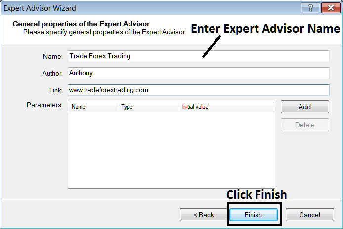 Enter Name of New EA Before Adding it to MetaTrader 4 - MT4 MetaEditor: How to Add Expert Advisors - How to Add Expert Advisors Automated Robots in MT4 Tutorial
