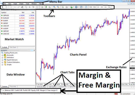 Used Trading Margin in MetaTrader 4 Platform