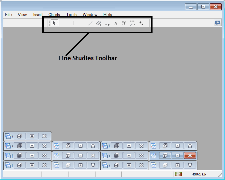 Line Studies Toolbar Menu on MT4 Platform - Trading Tool Bars on MetaTrader 4