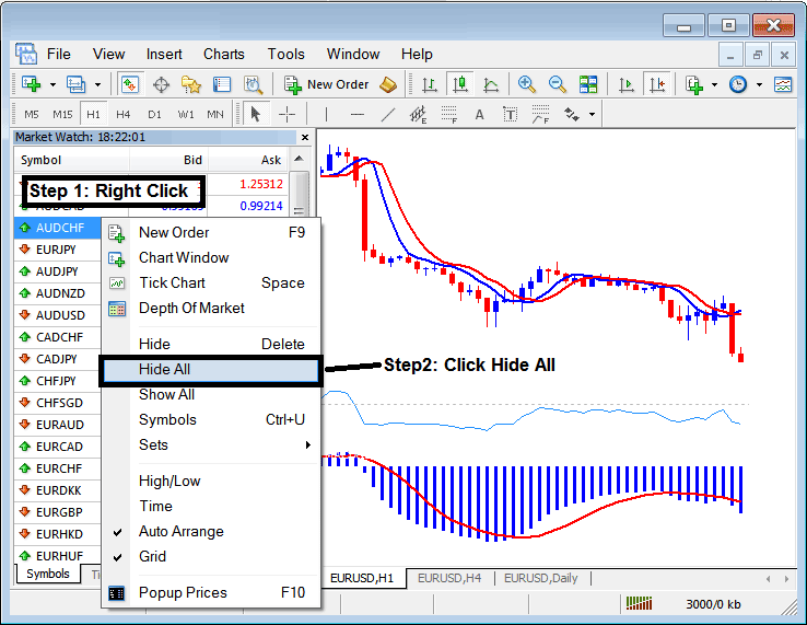 How to Hide Forex Currency Quotes on MT4 to Save Internet Bandwidth - Forex Currency Pairs Names and Symbols