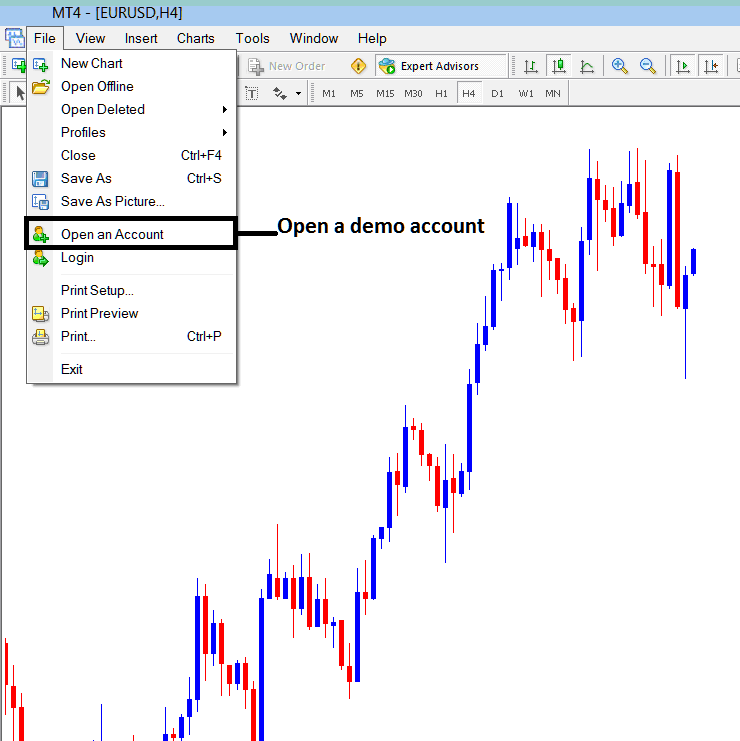 How to Open New Demo Account from MetaTrader XAU USD Software - MT4 Demo MT4 Demo MT4 Free Practice Account