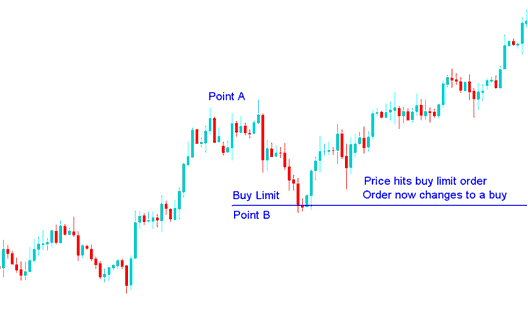 XAUUSD Price Hits Buy Limit XAUUSD Order, Order Now Changes to a Buy - Entry Limit XAU Order