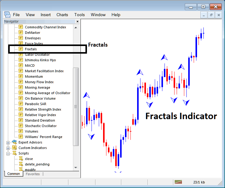 How to Trade XAUUSD Trading with Fractals Indicator on MetaTrader 4 - How Do I Place Fractals Indicator on Gold Chart on MetaTrader 4? - MetaTrader 4 Fractals Indicators for Gold Trading