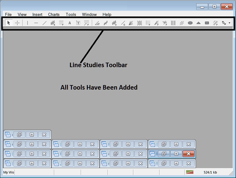 All Tools on Line Studies Toolbar in the MT4 Platform - Line Studies Toolbar on MT4 Explained - Customizing Forex Line Studies Toolbar Menu in MetaTrader 4