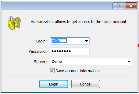 MT4 Platform Login Username and Password as Shown Below - MetaTrader Account Login