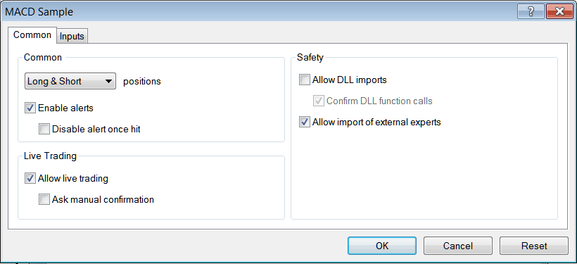 Setting up MACD Sample EA in MetaTrader 4 - MT4 Strategy Tester - How Do I Use MT4 Strategy Tester PDF? - MT4 Strategy Tester for Expert Advisors