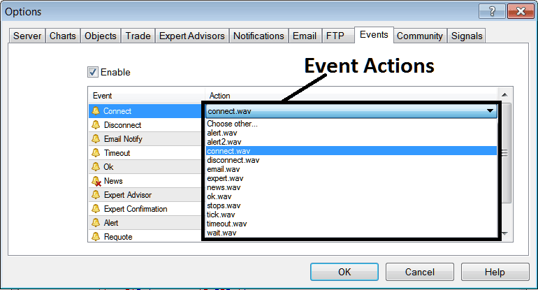 Event Action, Setting Sound or Email Alerts on the MT5 Platform - How to Analyze Oil and Setup MT5 Oil Platform