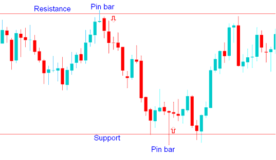 Pin Bar combined with Support & resistance levels